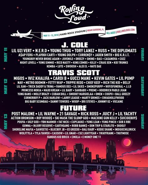 Hip Hop Festival Rolling Loud Miami Announces 2018 Lineup Ft. J Cole ...