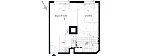 Plan Appartement T2 De 39 87 M² Neuf Résidence « Coeur Rosa à Pontoise