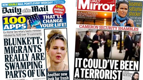 Newspaper Headlines Migration Eu And Cameron Jogger Bbc News