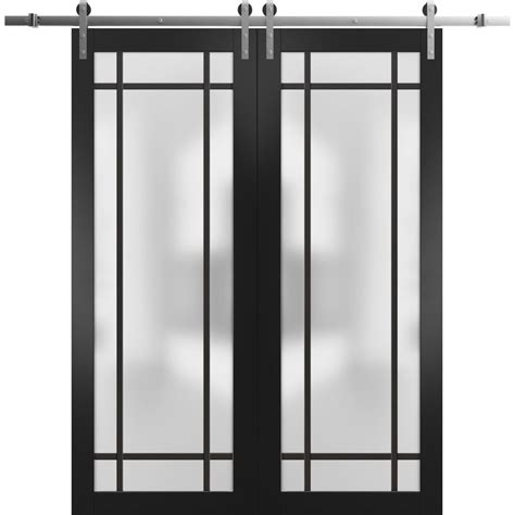 Sturdy Double Barn Door X Inches Planum Matte Black