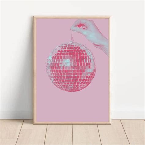 Disco Ball Print Disco Ball Poster Printable Wall Art Disco Etsy