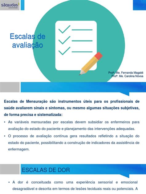 Escalas De Avaliação Pdf Dor Enfermagem