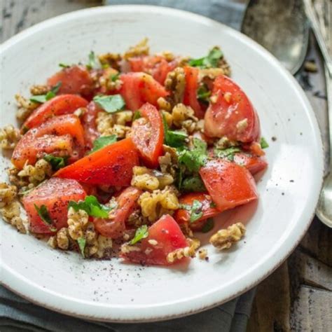 Minute Tomato And Walnut Salad Recipe The Wanderlust Kitchen