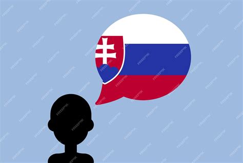 Bandeira da eslováquia com homem de silhueta de balão de fala com ...