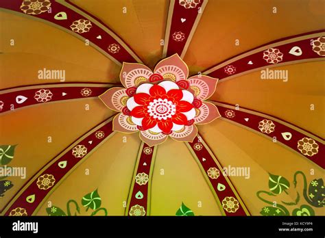 Interior Design Of Puja Pandal Stock Photo - Alamy