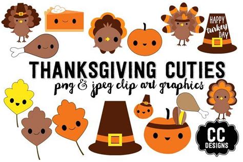 Thanksgiving Kawaii Cuties Graphics By CC Designs On Creativemarket