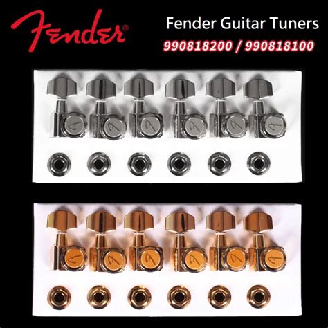 Fender Afinadores De Guitarra Con Bloqueo Dorado Juego De 6 Dorado O