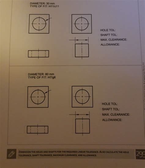 Solved Dimension The Holes Shafts For The Required Linear Chegg