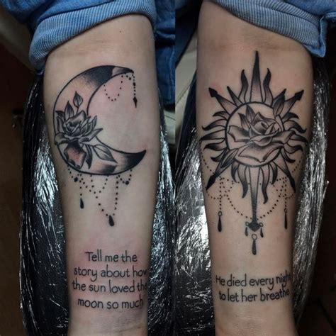 Matching Watercolor Sun And Moon Tattoo - Viraltattoo