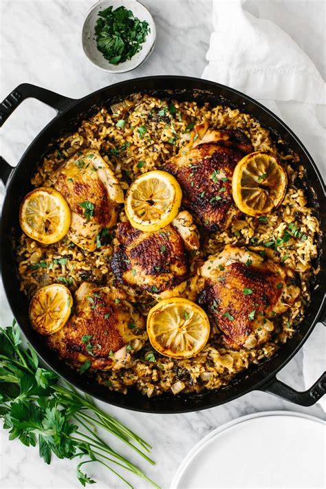 Best Chicken And Rice One Pan Downshiftology Mediterranean