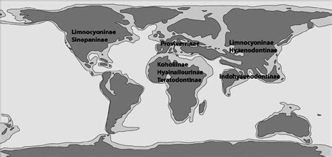 Palaeogeographical map of the Early Eocene/Middle Eocene transition ...