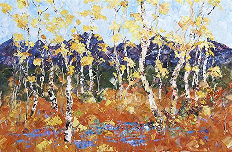 Daily Painters Of Colorado Original Palette Knife Aspen Tree Landscape