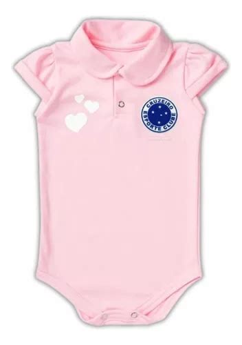 Body Cruzeiro Polo Rosa Torcida Baby Oficial Frete Gr Tis