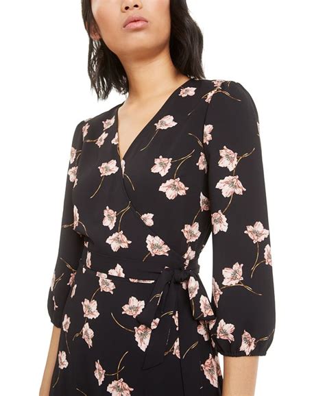 Bar Iii Floral Print Wrap Dress Created For Macys Macys