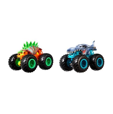 Hot Wheels Set 2 Masinute Monster Truck Motosaurus Si Mega Wrex Hot