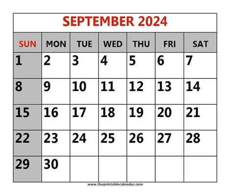 September 2024 Printable Calendars 56 Off