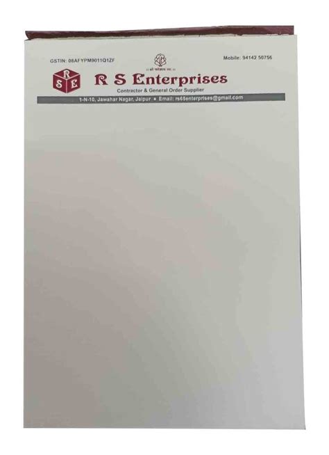 Letterhead Printing Service At 2 5 Page In Jaipur