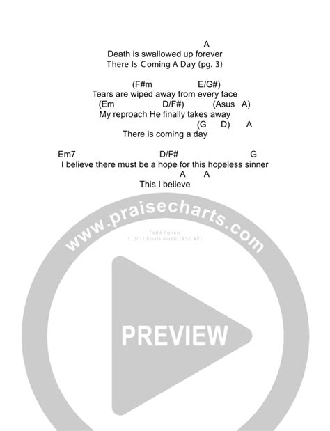 There Is Coming A Day Chords PDF (Todd Agnew) - PraiseCharts