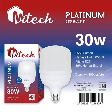 Mitech Platinum W Watt Lampu Led Kapsul Cahaya Putih Kuning