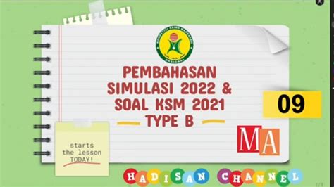 Pembahasan Simulasi Ksm Soal Ksm Matematika Provinsi Ma No