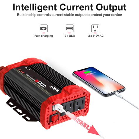 Snapklik 400W Car Power Inverter DC 12V To 110V AC Converter