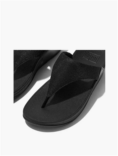 Jual Fitflop Fitflop Lulu Shimmerlux Toe Post Sandals All Black