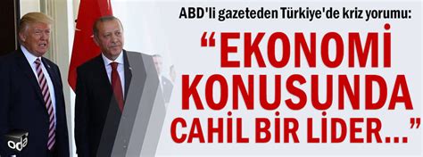 ABD li gazeteden Türkiye de kriz yorumu Ekonomi konusunda cahil bir