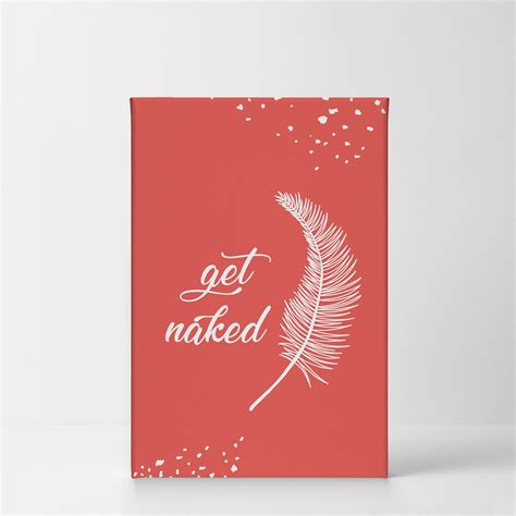 Get Naked Typography Bathroom Decor Canvas Print Feather Etsy