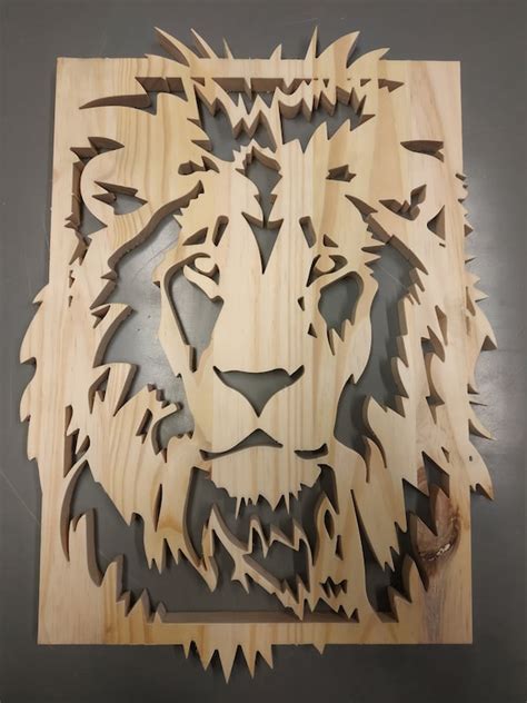 Cadre Lion DXF Fichiers pour découpe laser Fichiers pour Etsy