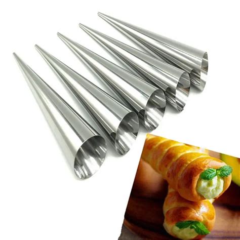 Pcs Conical Tube Cone Roll Moulds Spiral Croissants Molds Cream