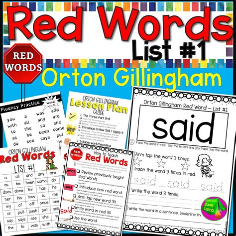 Red Words List 3 Orton Gillingham Made By Teachers