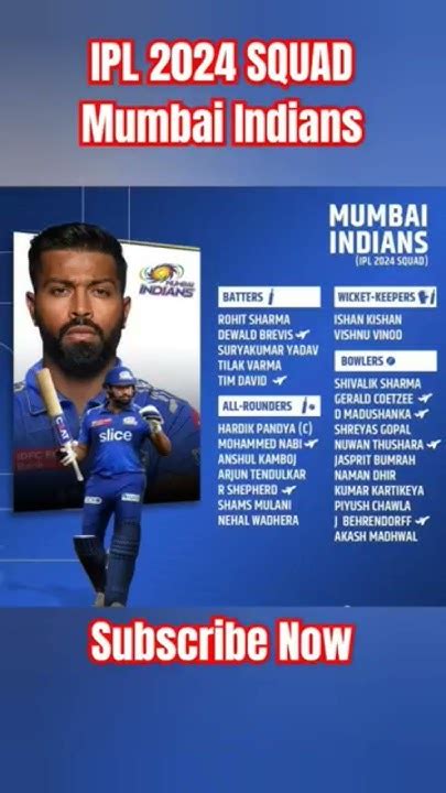 Mi Full Squad 2024 🔥🔥 Shorts Short Ipl2024 Iplauction