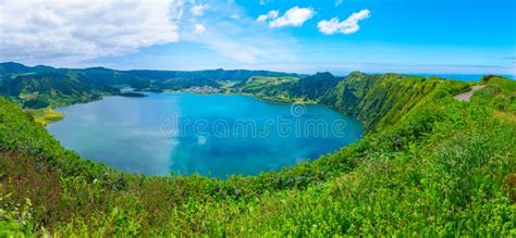 Aerial View Of Caldera Of Sete Cidades At Sao Miguel Island Of The