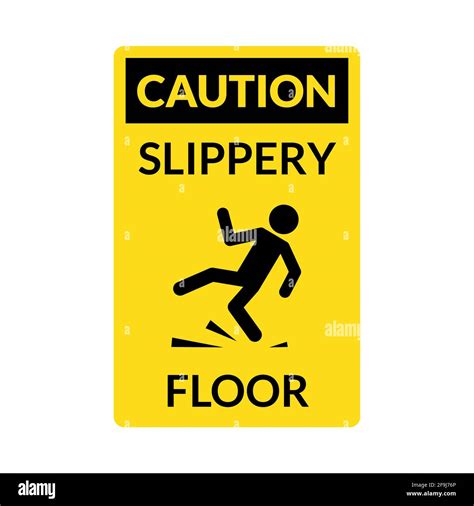 Wet Floor Sign Safety Yellow Slippery Floor Warning Icon Vector