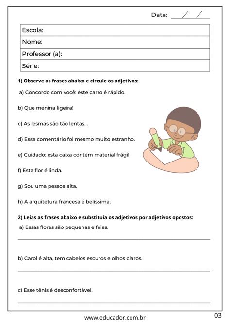 Adjetivo Atividades Adjetivos Atividades Sobre Adjetivos Atividades Kisahsekolah