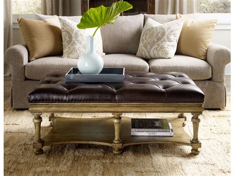 Button Tufted Traditional 50 Accent Ottoman Cocktail Table In Dark