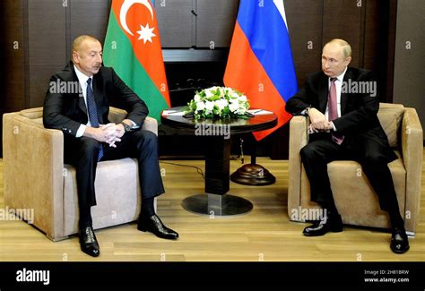 November 26 2021 Russia Sochi Azerbaijans President Ilham