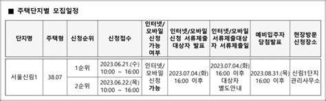 서울 신림1단지 50년 공공임대주택 예비입주자 모집공고 신청방법 안내 20230614 트립나무