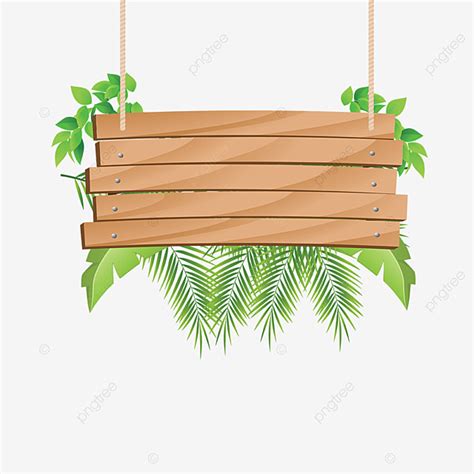 Wooden Hanging Board Vector Hd Images, Wooden Hanging With Tropical, Wood Clipart, Sign, Wood ...