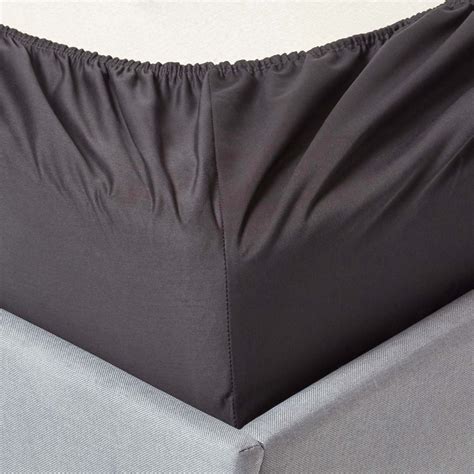 Dark Charcoal Grey Egyptian Cotton Deep Fitted Sheet 1000 Tc