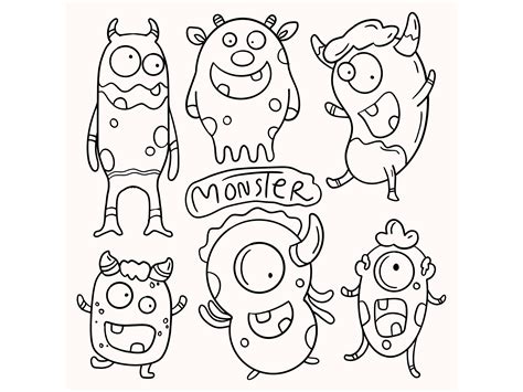 Cute Monster Doodle Illustration Graphic by maniacvector · Creative Fabrica