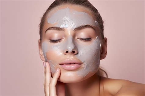 Premium Photo Beautiful Woman Getting Facial Clay Mask