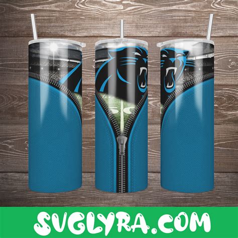 Carolina Panthers Zipper Tumbler Wrap 20oz Skinny Straight Football