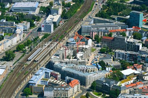 Dresden aus der Vogelperspektive Baustelle Quartier Am Schützengarten