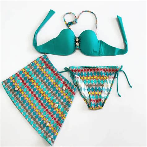 Cooclo New Bikinis Women Push Up 3 Pieces Set Sexy Brazilian Bikini