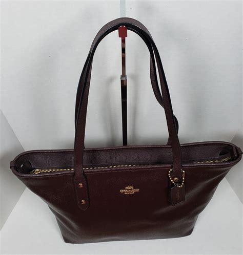 Coach F58846 City Zip Tote Brown Leather Tote Bag Gem