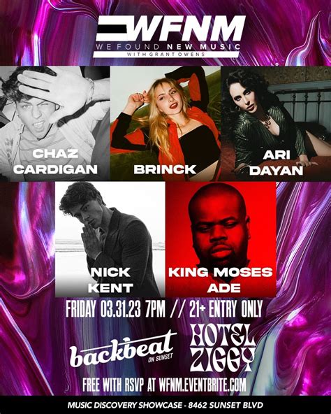 BRINCK ARI DAYAN KING MOSES ADE NICK KENT CHAZ CARDIGAN Tickets