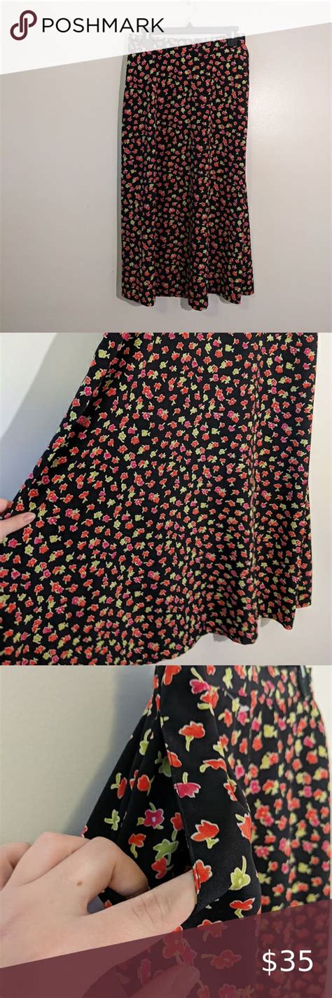 Leslie Fay Sportswear Vintage Floral Midi Wrap Skirt With Pockets