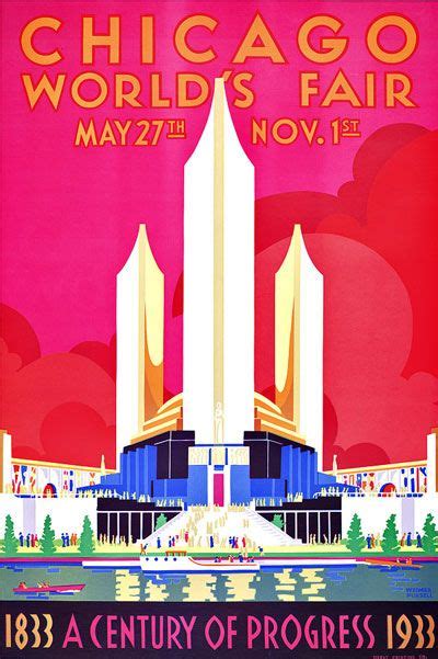 1933 Chicago Worlds Fair Poster | Affiches de voyage rétro, Affiche de ...