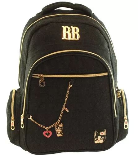 Mochila Rebecca Bombom Jeans Notebook Preta Frete Gratis Frete grátis